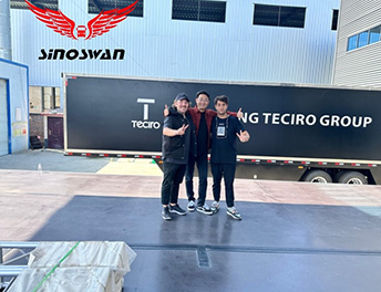 Italy clients visiting for Concerts mobile stage ST130PRO
