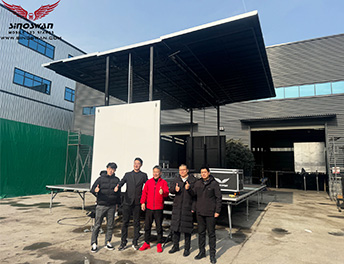 Japan clients visiting factory of SINOSWAN for mobile stages