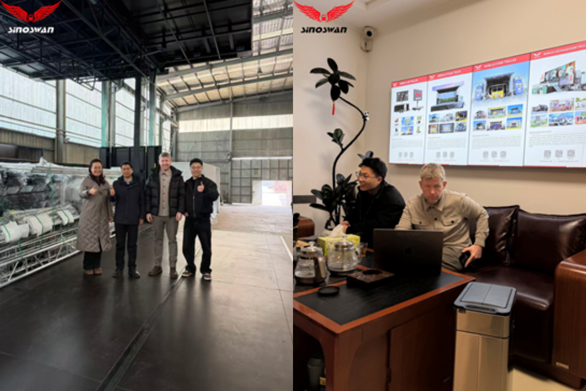 Denmark – Danish Client Visits SINOSWAN Factory for 6-Meter Lifting 40-Foot Container Project