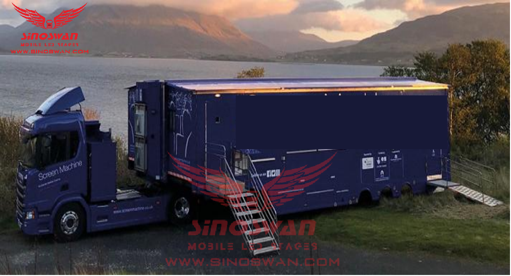 SINOSWAN SR150Pro Max 80-100 seat fully equipped mobile cinema trailer